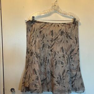 Calvin Klein Collection A-Line Skirt in Cream and Black